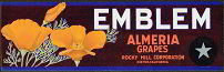 #ZLSG021 - Emblem Almeria Grapes Crate Label - Poppies