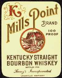 #ZLW035 - Mills Point Kentucky Bourbon Whiskey Label