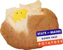 #SIGN030 - Diecut State of Maine Down East Potatoes Ceiling Hanger Sign