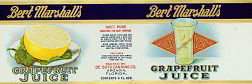 #ZLCA066 - Bert Marshall's Grapefruit Juice Can Label
