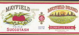 #ZLCA083 - Scarce Mayfield Triple Succotash Label