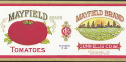 #ZLCA107 - Scarce Mayfield Tomato Can Label