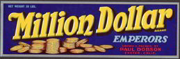#ZLSG033 - Million Dollar Emperor Grape Crate Label