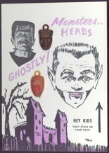 #CH160  - Monster Head Charm Display Picturing Frankenstein