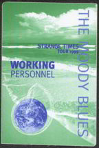 #MUSIC091  - 1999 Moody Blues Strange Times Tour OTTO Backstage Pass