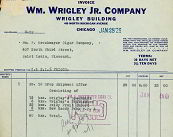 #ZZMS049 - Old Wrigley's Gum Invoices
