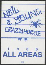 #MUSIC069  - 1986 Neil Young & Crazy Horse OTTO Backstage Pass
