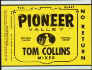 #ZLS094 - Pioneer Valley Tom Collins Mixer Soda Bottle Label