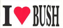 #PL045 - Group of 3 I Love Bush Bumper Stickers