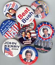 #PL048 - Group of 10 Different Kerry Political Buttons