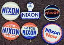 #PL111 - Group of 6 Different Richard Nixon Presidential Campaign Buttons