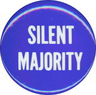 #PL113 - Large Silent Majority Button from the Nixon Era