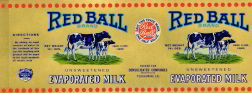#ZLCA067 - Red Ball Evaporated Milk Label with Cows