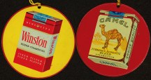 #SIGN005 - Metal Fan Pulls with Winston and Camel Advertising