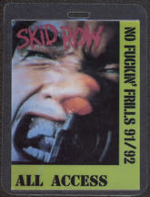 #MUSIC415  - Skid Row 1991 No Fu****' Frills Tour Laminated Backstage Pass