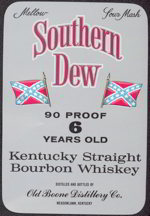 #ZLW092 - Southern Dew Bourbon Whiskey Label with Confederate Flag - Large Version