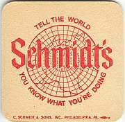 #SP006 - Group of 5 Schmidt's Tell the World Beer Coaster