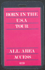#MUSIC273  - 1984 Bruce Springsteen Laminated Backstage Pass from the Born in the USA Tour