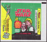 #ZZA082 - 1978 Star Wars Trading Card Wrapper - Green and Yellow