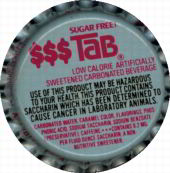 #BC290 - Tab Plastic Lined Soda Cap Saccharin Warning