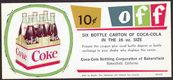 #CC193 - Type 2 - Coca Cola 10 Cents off 6 Bottle 16 oz Carton Coupon