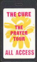 #MUSIC491 - 1989 The Cure Laminated Backstage Pass from the "The Prayer Tour"