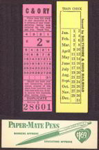 #CA049 - Three Different Old Railroad Train Tickets