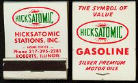 #TM034 - Front Cover Striker Matches Advertising HicksAtomic Gas Stations