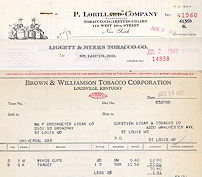 #ZZZ016 - Group of 8 Different Tobacco Company Invoices from the 1940s