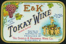 #ZLW071 - Rare E & K Tokay Wine Label with Cherubs
