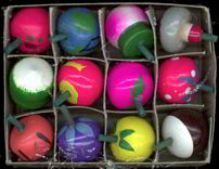 #TY259  - Box of 12 Hand Painted Pre-War Japan Painted Fruit Spinning Tops