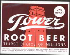 #ZLS101 - Tower Root Beer Soda Bottle Label