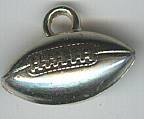 #TY090 - Silver Metal Plated Football Charm