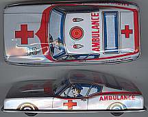 #TY101 - Tin Toy Friction Ford Mustang Ambulance