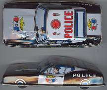 #TY103 - Tin Toy Friction Ford Mustang Police Car