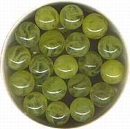 #TYM021 - Group of 10 Whirlwind Marbles in Yellow Glass