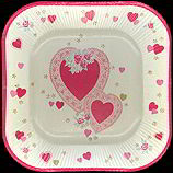 #HH105 - Dinner Size Valentines Day Paper Plate