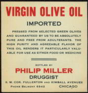 #ZBOT076- Virgin Olive Oil Medicine Bottle Label