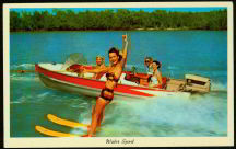 #MS085 - Classic Two Piece Bathing Beauty Evinrude Pinup Postcard