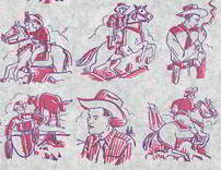 #MS145 - Sheet of Cowboy Transfer Tattoos