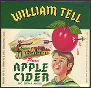 #ZBOT100 - William Tell Pure Apple Cider Bottle Label
