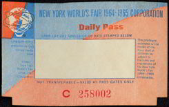 #MS105 - Unused 1964-65 New York World's Fair Ticket