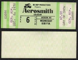 ##MUSICBPT0074 - 1978 Aerosmith Concert Ticket - Green Version