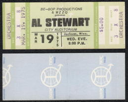 ##MUSICBPT0076 - 1975 Al Stewart Concert TIcket