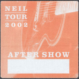 ##MUSICBP1696  - Neil Diamond OTTO Cloth After Show Pass from the 2001-2002 World Tour