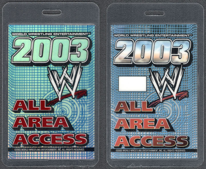 ##MUSICBP1386 - Laminated OTTO All Area Access Pass for the World Wrestling Entertainment (WWE) from 2003