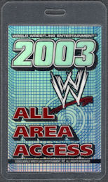 ##MUSICBP1386 - Laminated OTTO All Area Access Pass for the World Wrestling Entertainment (WWE) from 2003