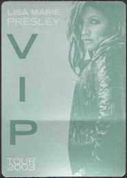 ##MUSICBP1822 - Lisa Marie Presley OTTO Cloth VIP Pass from the 2003 Tour -Green