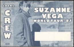 ##MUSICBP0208  - Suzanne Vega 1987 World Tour OTTO Local Crew Backstage Pass
