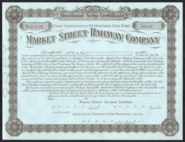 #ZZStock106 - Market Street Railway Company 5% Mortgage Gold Bond